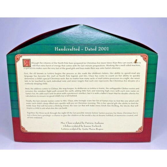 2001 hallmark lettera, globus, and mrs. claus 3-piece set u65/9307 - Picture 2 of 3